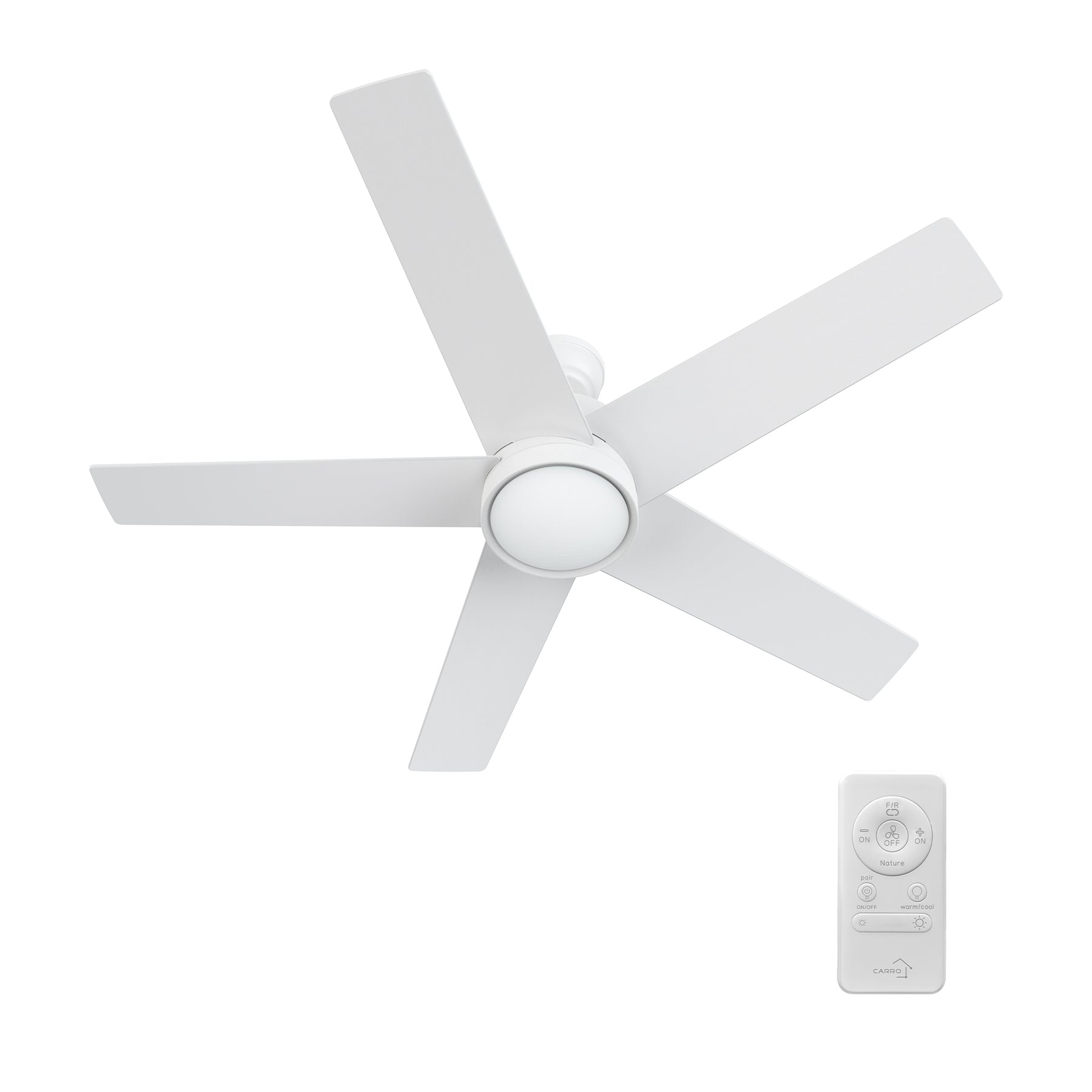 SANTANA Ventilador de Techo de 52" con 5 Aspas, Luz LED y Control Remoto