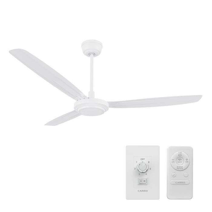 OBERON Ventilador de Techo de 56" sin Luz, con 3 Aspas , Control Remoto y Control de Pared-Z1