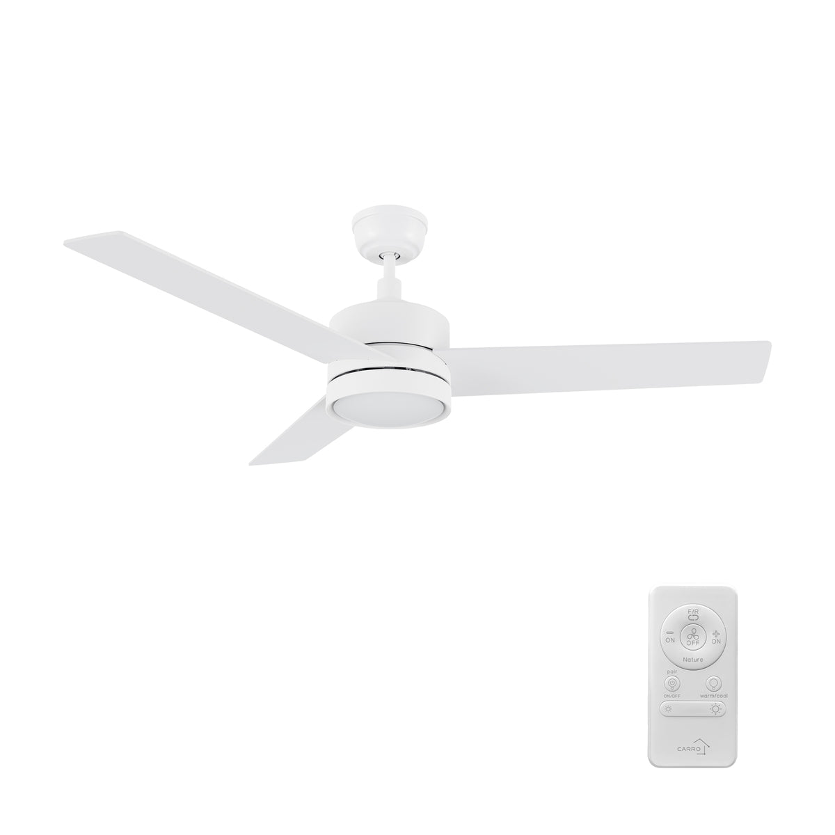 SANTANA Ventilador de Techo de 52" con 3 Aspas, Luz LED y Control Remoto