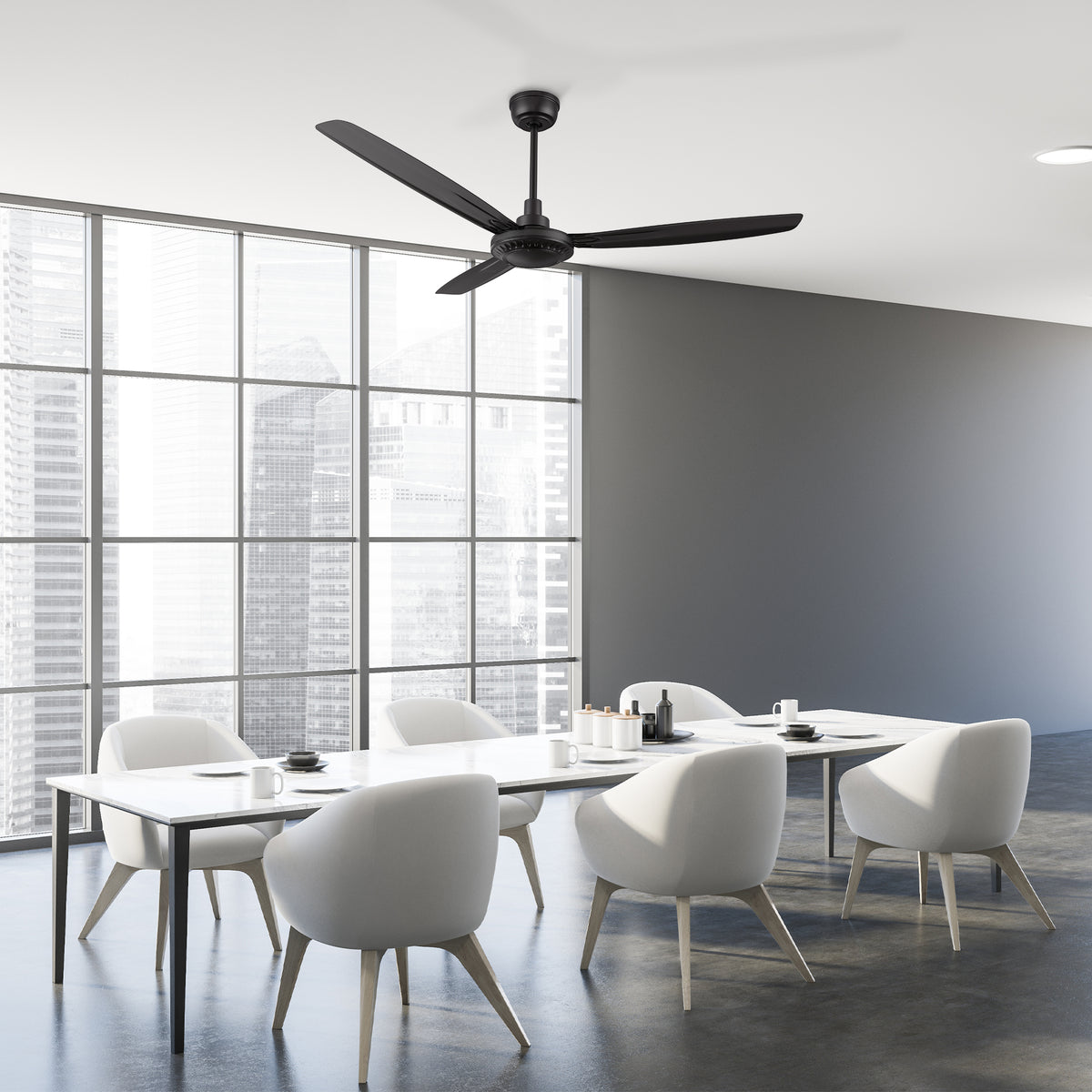 OBERON Ventilador de Techo de 56" sin Luz, con 3 Aspas y Control Remoto-Z2