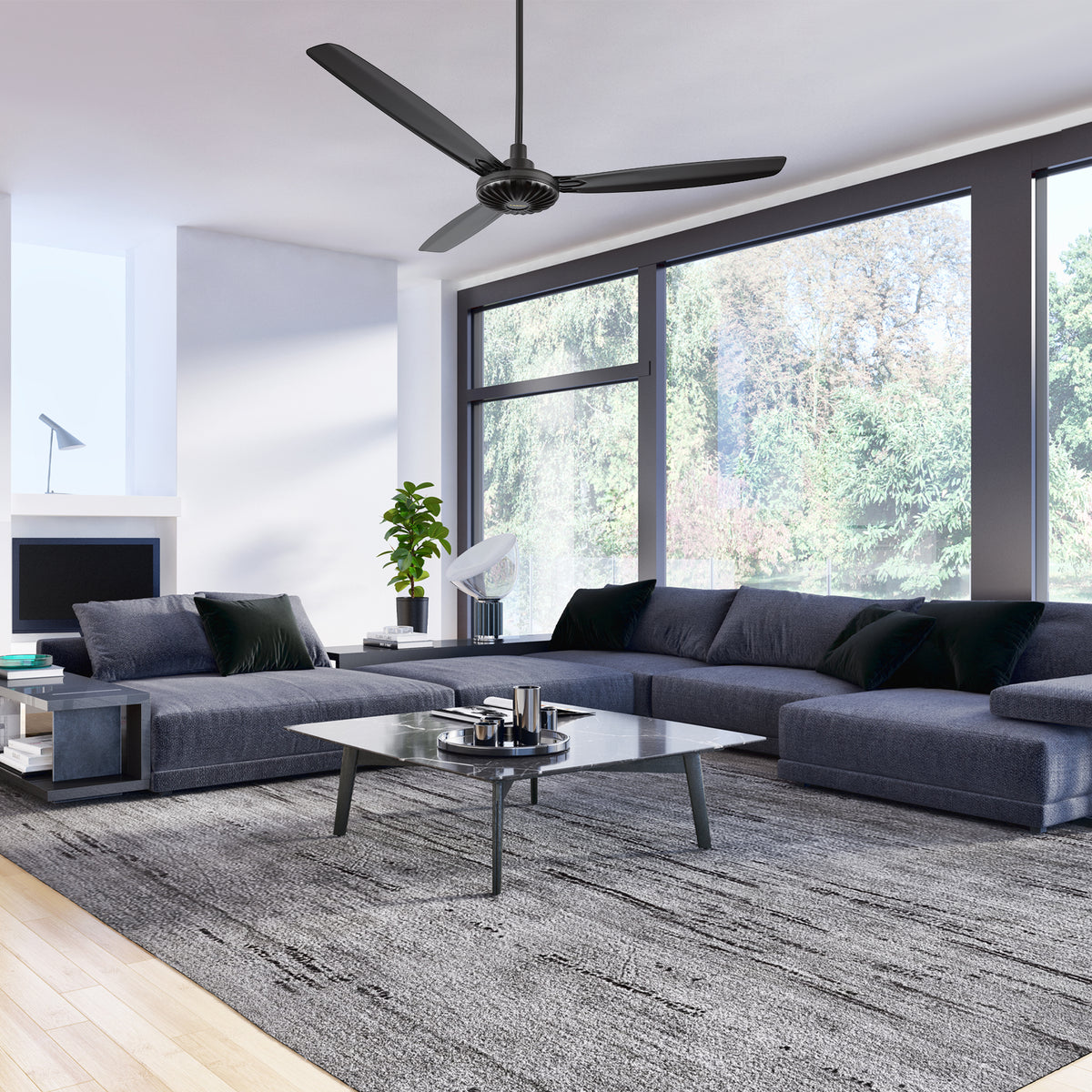 OBERON Ventilador de Techo de 56" sin Luz, con 3 Aspas y Control Remoto-Z3