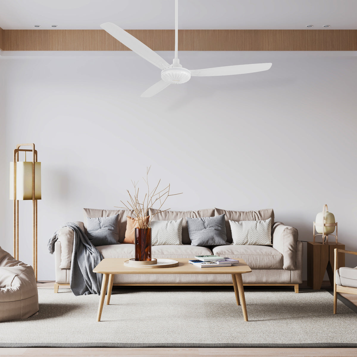 OBERON Ventilador de Techo de 56" sin Luz, con 3 Aspas y Control Remoto-Z3