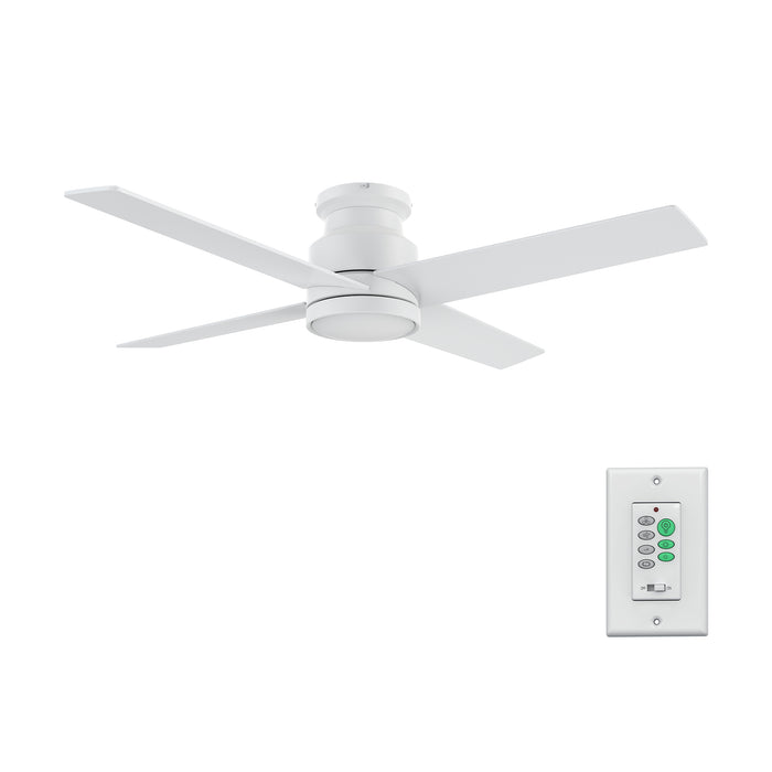 SANTANA Ventilador de Techo de 52" sin Luz, con 4 Aspas, Montaje al Ras y Control de Pared