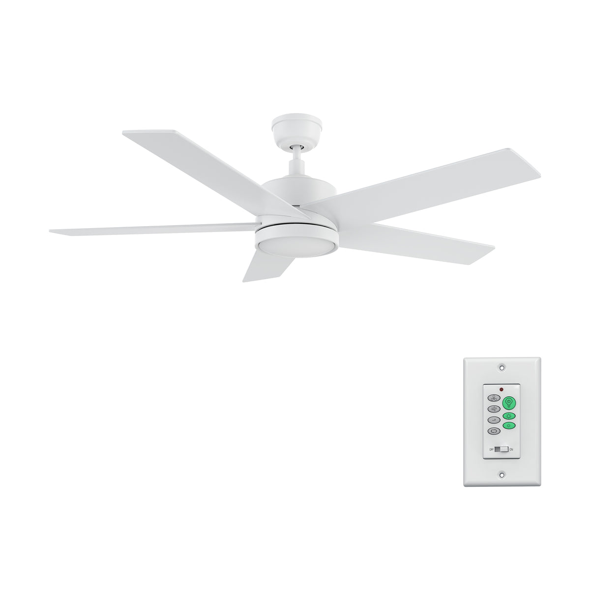 SANTANA Ventilador de Techo de 52" sin Luz, con 5 Aspas y Control de Pared