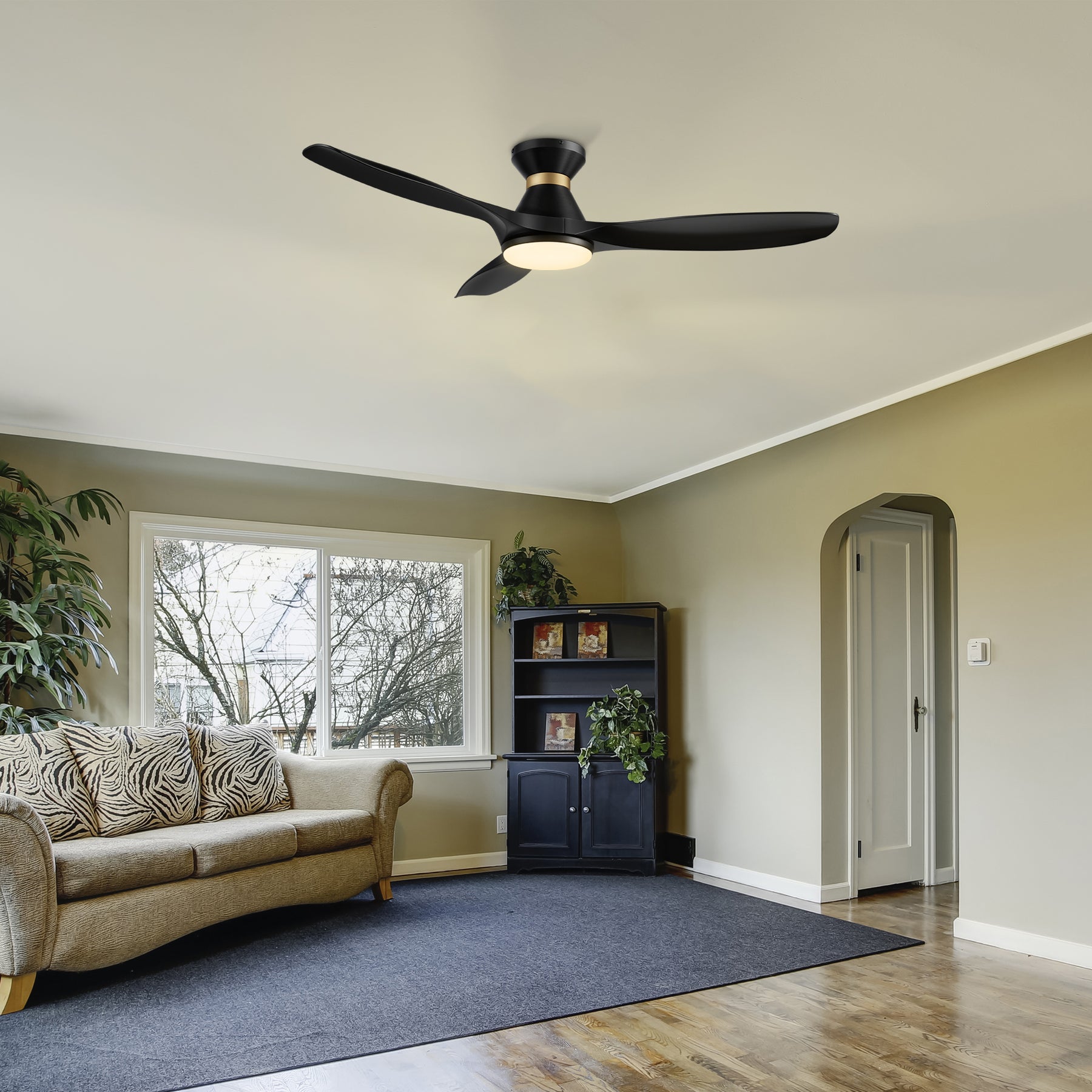 MERTON Ventilador de Techo Inteligente de 52" con 3 aspas, Luz LED y Control Remoto