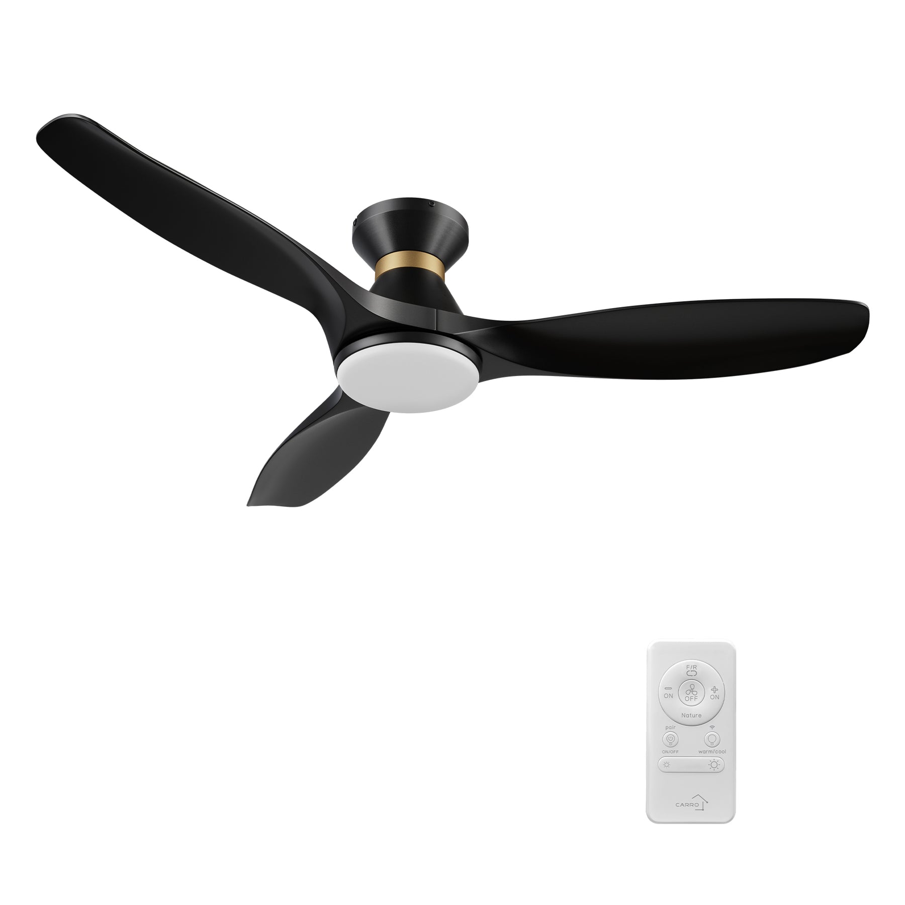 MERTON Ventilador de Techo Inteligente de 52" con 3 aspas, Luz LED y Control Remoto