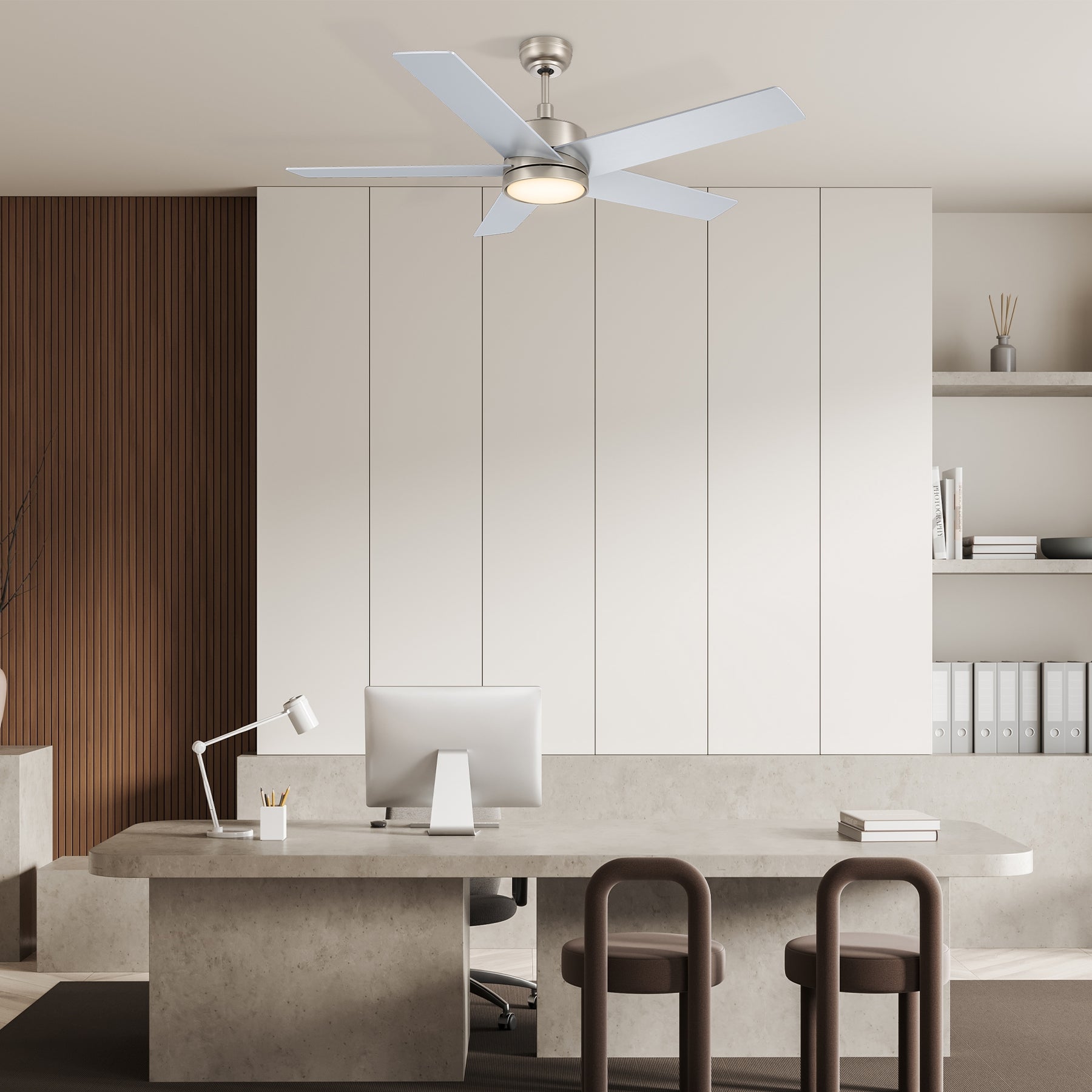 SANTANA Ventilador de Techo de 52" con 5 Aspas, Luz LED y Control Remoto