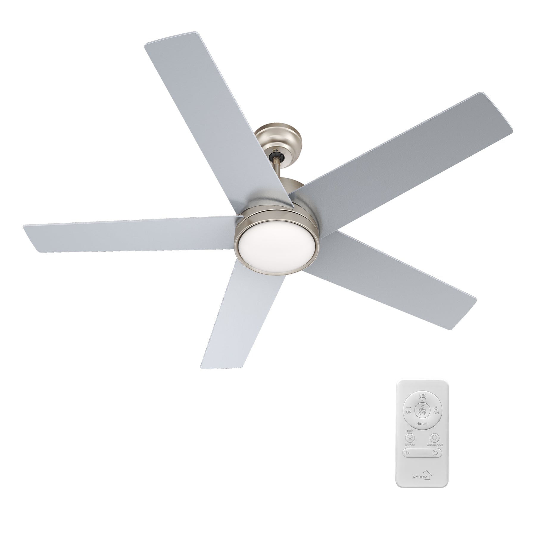SANTANA Ventilador de Techo de 52" con 5 Aspas, Luz LED y Control Remoto