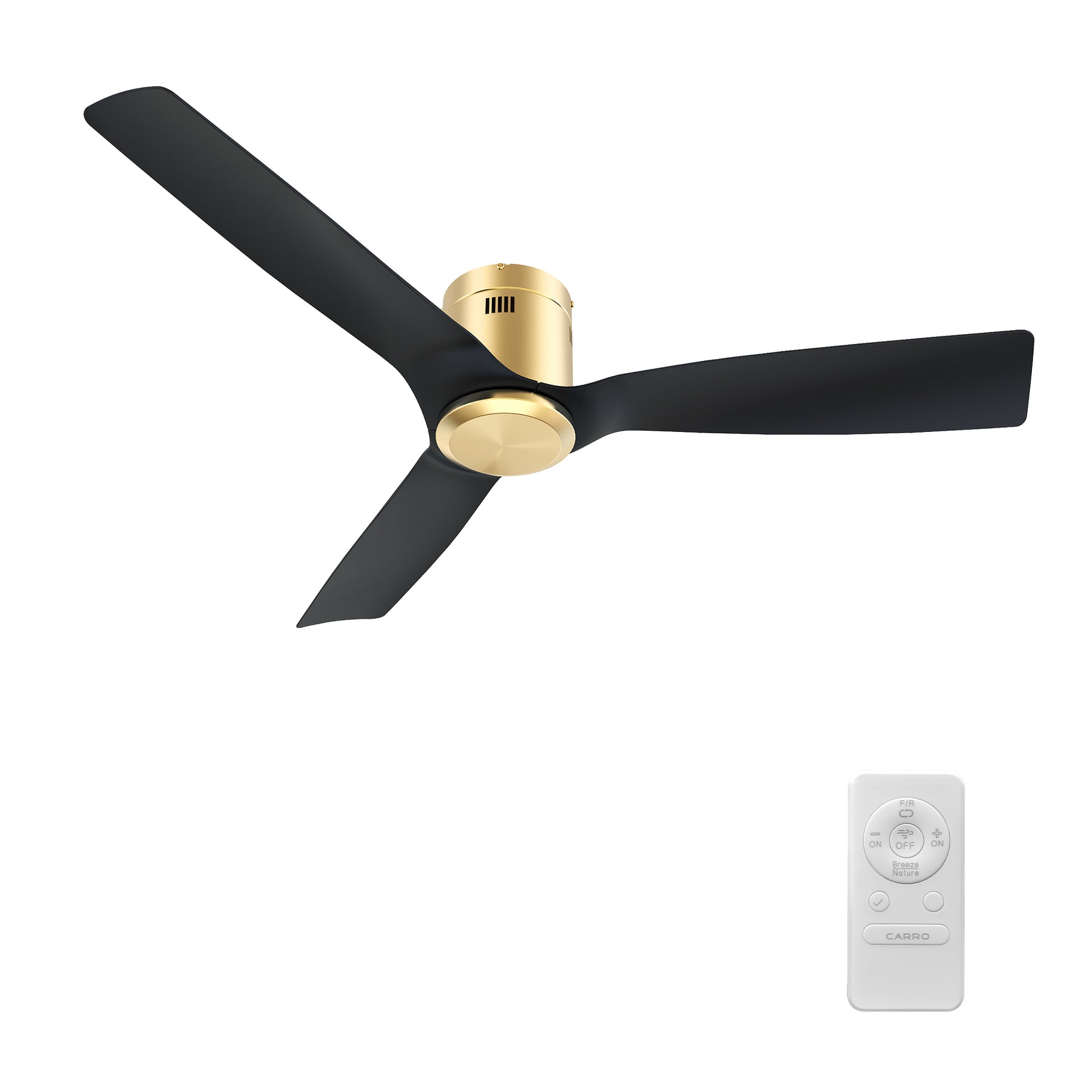 SKARA Ventilador de Techo de 52" sin Luz, con 3 Aspas, Montaje al Ras y Control Remoto