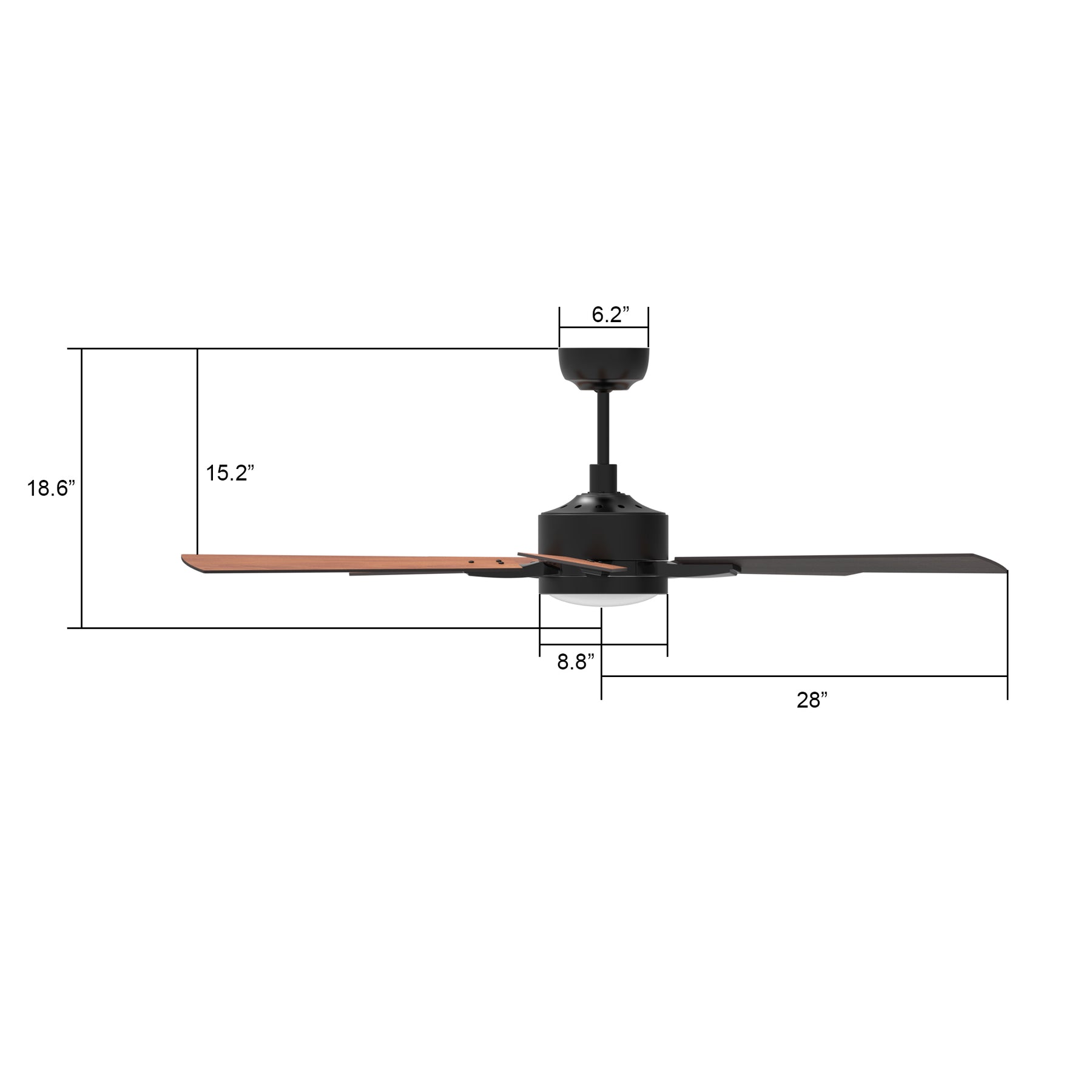 APPLETON Ventilador de Techo Inteligente de 56" con 5 aspas, Luz LED y Control Remoto