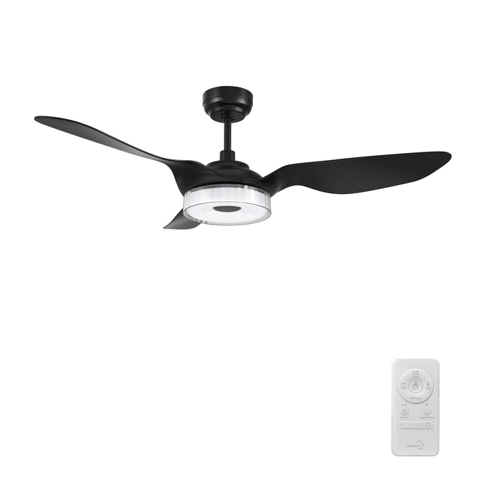 FLETCHER Ventilador de Techo Inteligente de 52" con 3 aspas, Luz LED y Control Remoto