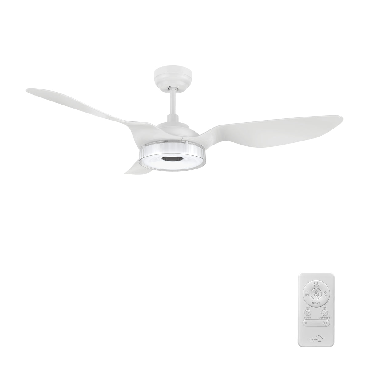 FLETCHER Ventilador de Techo Inteligente de 56" con 3 aspas, Luz LED y Control Remoto