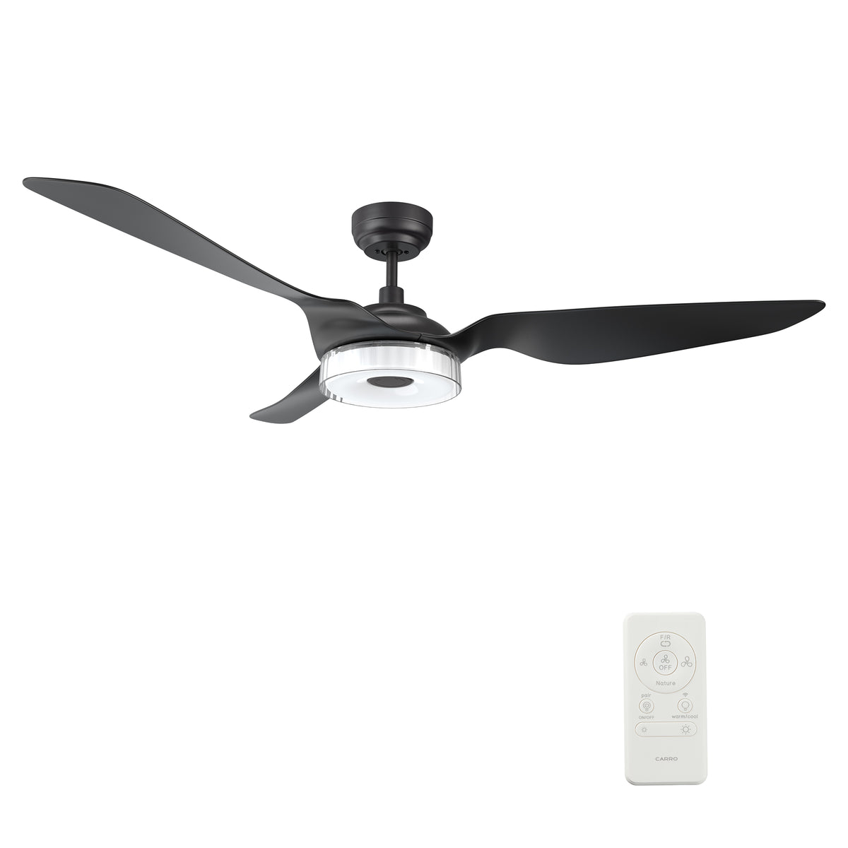 FLETCHER Ventilador de Techo Inteligente de 60" con 3 aspas, Luz LED y Control Remoto