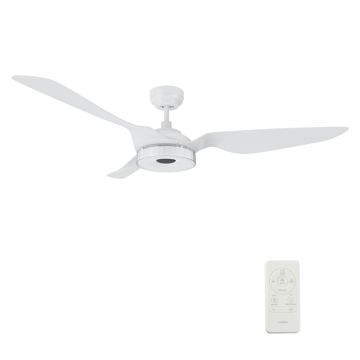 FLETCHER Ventilador de Techo Inteligente de 60" con 3 aspas, Luz LED y Control Remoto