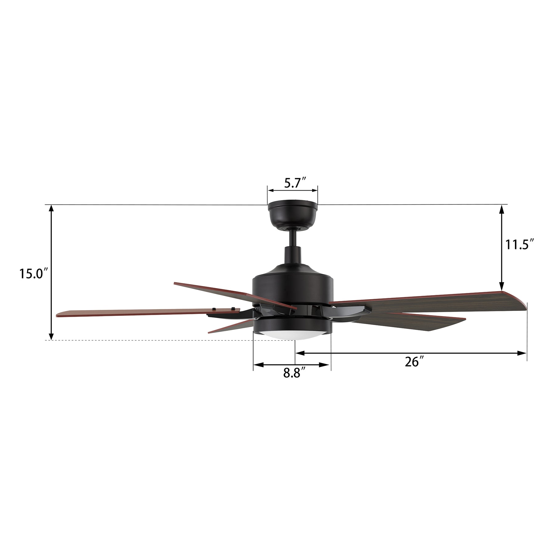 APPLETON Ventilador de Techo Inteligente de 52" con 3 aspas, Luz LED y Control Remoto