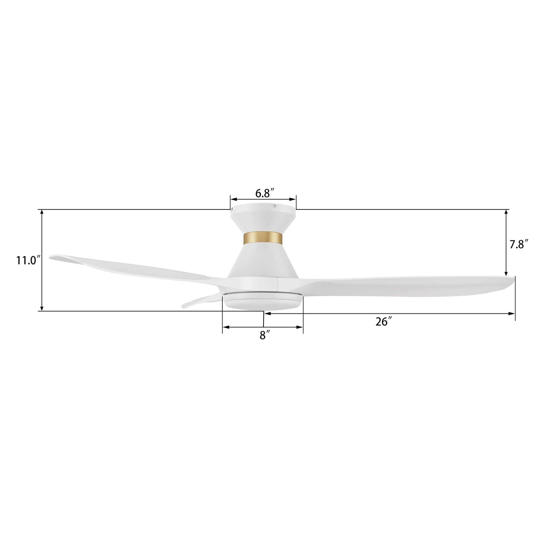 MERTON Ventilador de Techo Inteligente de 52" con 3 aspas, Luz LED y Control Remoto