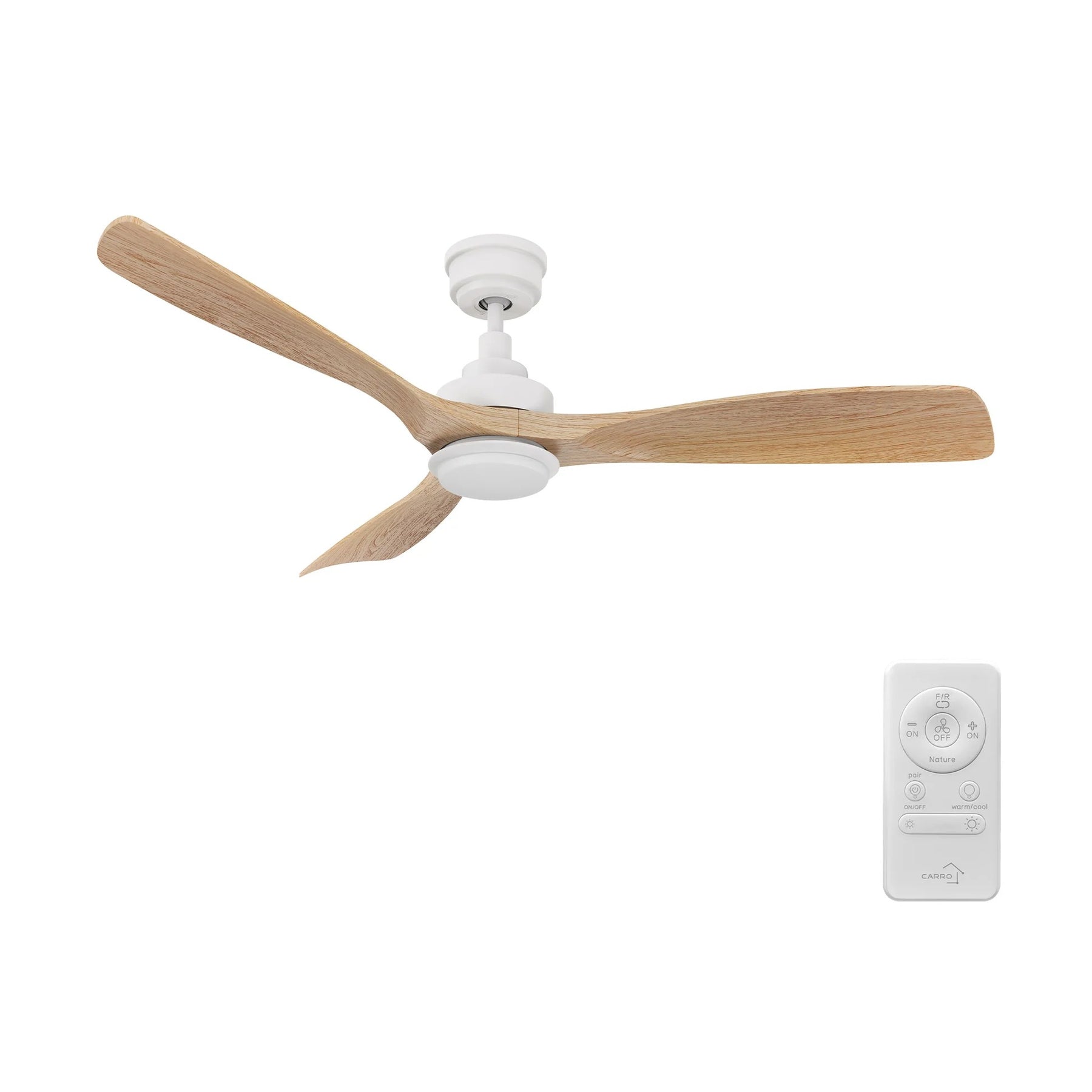 ECOSKY Ventilador de Techo de 52" con 3 Aspas, Luz LED y Control Remoto